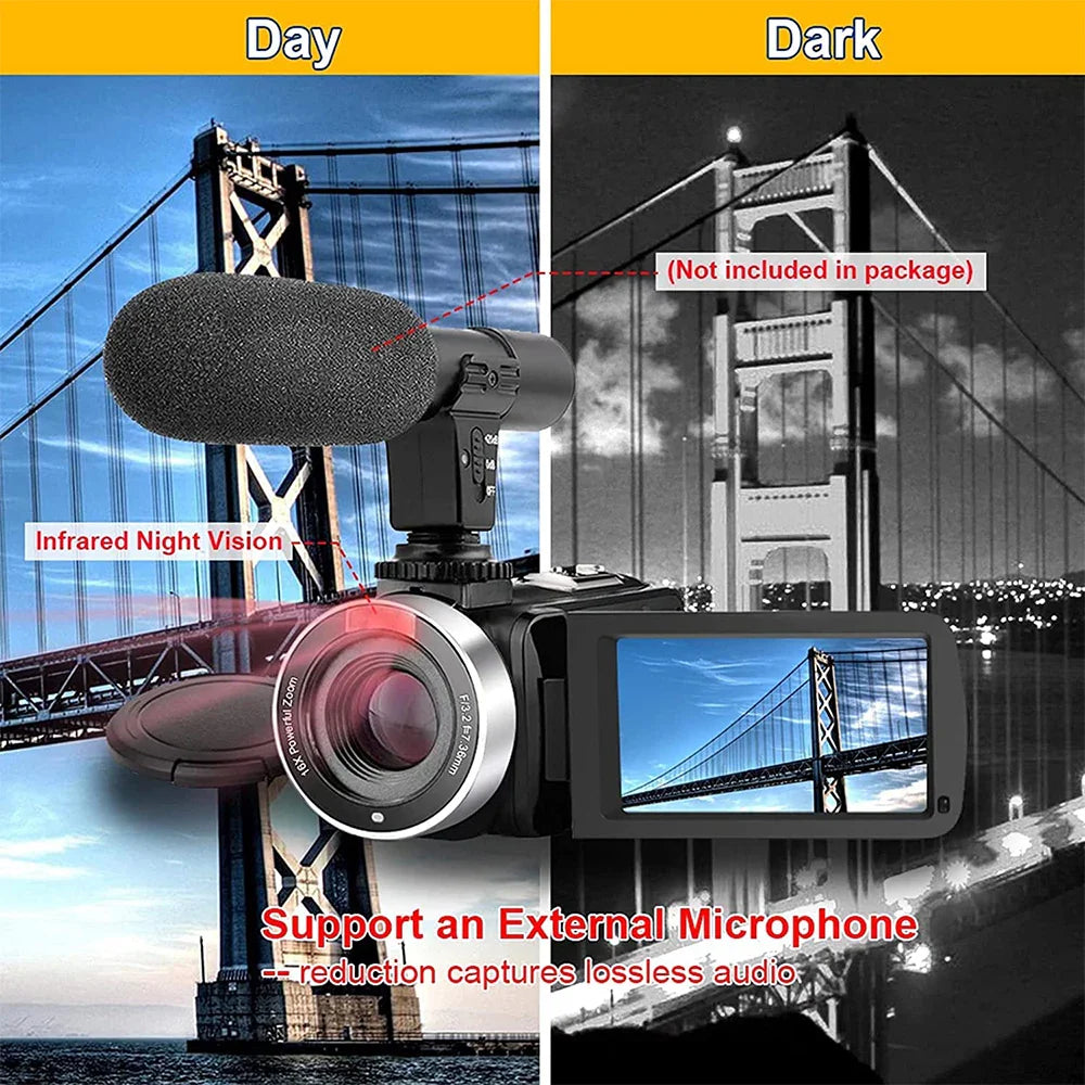 4K Digital Camera – 42MP HD with 18X Zoom & 3.0 Inch Screen | Portable Video Recorder with Flash