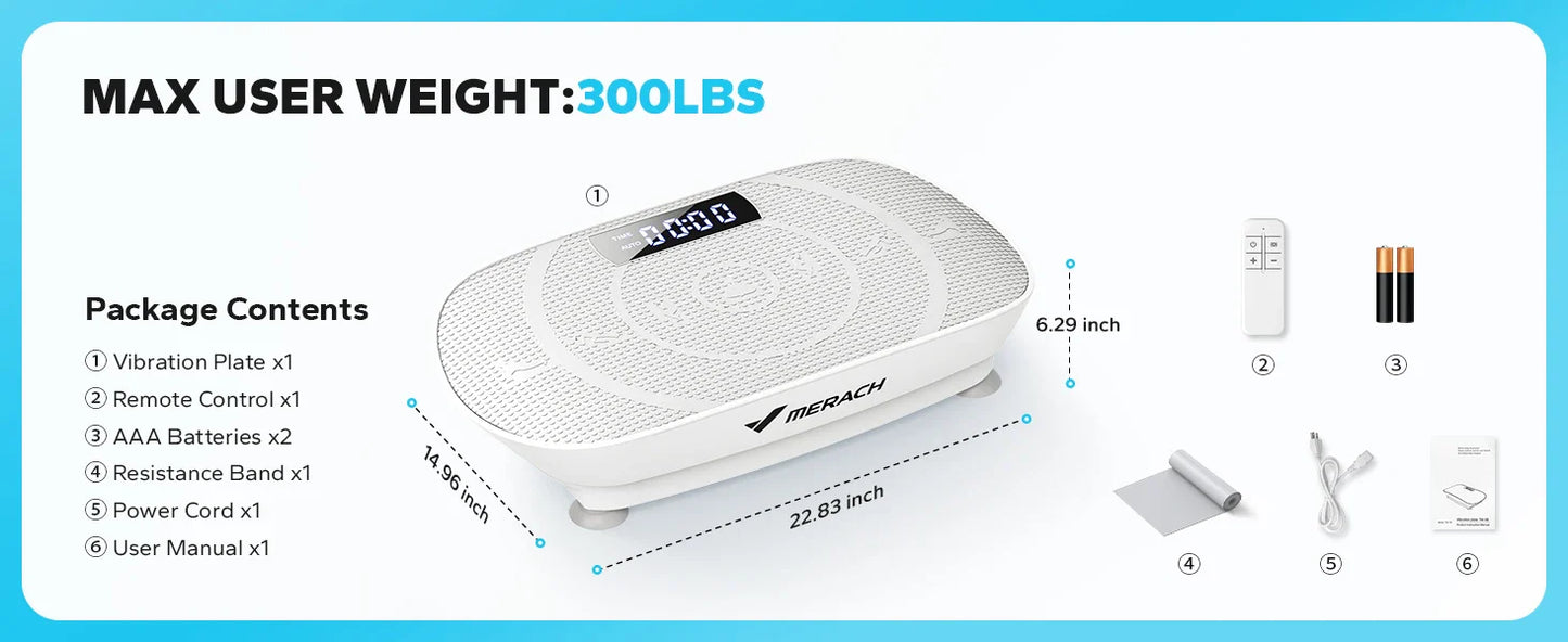 MERACH Vibration Plate Exercise Machine – Whole Body Workout Fitness Platform for Weight Loss & Shaping