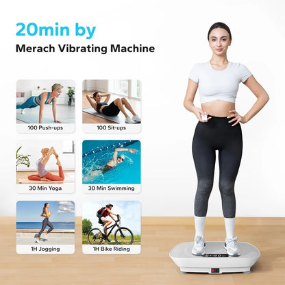MERACH Vibration Plate Exercise Machine – Whole Body Workout Fitness Platform for Weight Loss & Shaping