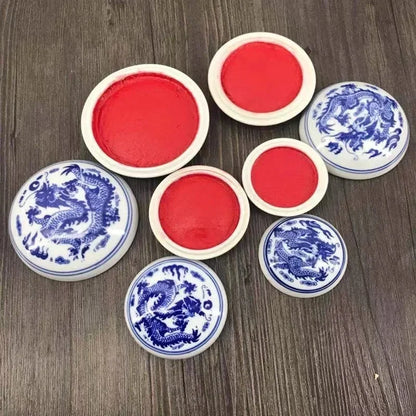 Authentic Chinese Calligraphy Inkpad – Red Cinnabar Seal Printing Mud in Ancient Style Ink Box