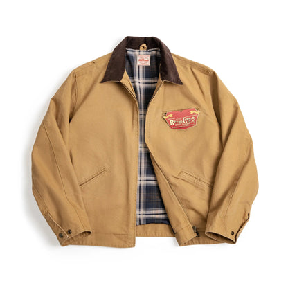 Maden Retro Canvas Jacket - Heavyweight Detroit Work Coat with Pockets & Lapel Collar