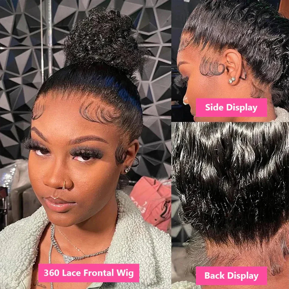 Invisi Strap 360 Lace Frontal Wig – Pre-Plucked Deep Curly Glueless Human Hair Wig, Pre-Cut Full Lace Wig
