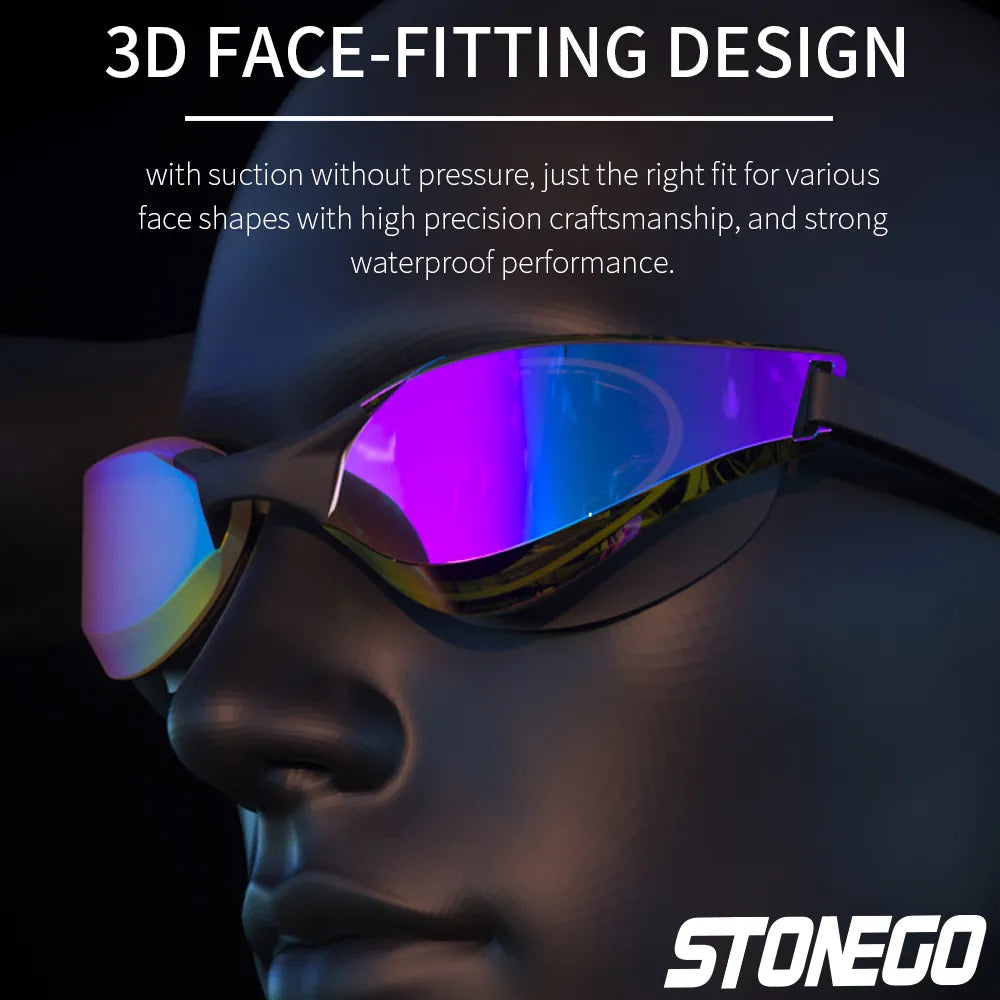 Premium Anti-Fog Swim Goggles - HD Wide-Angle Lens, Comfort Fit, Adjustable Nose Bridge, Stylish Design for Swimming Enthusiasts