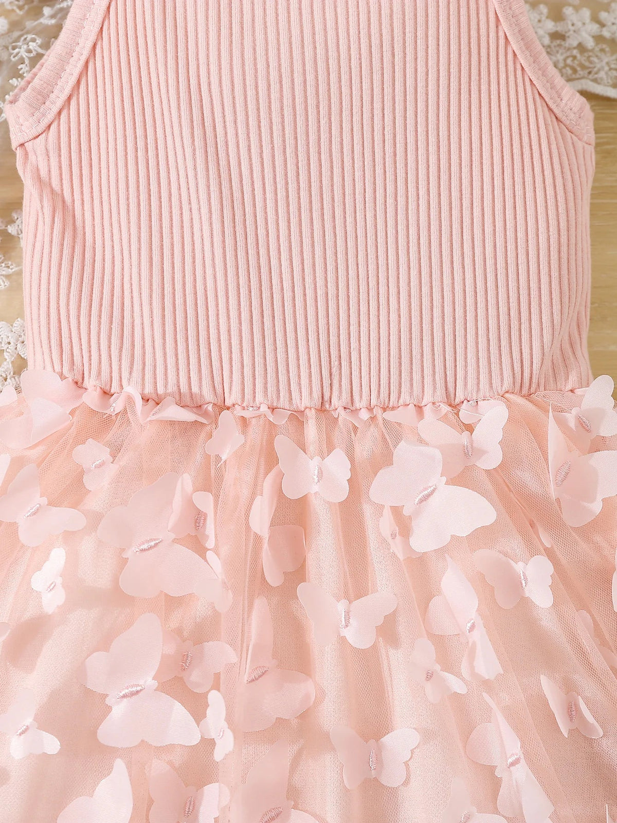 Toddler Girls Butterfly Mesh Cami Dress - Elegant Sleeveless Princess Dress for Summer