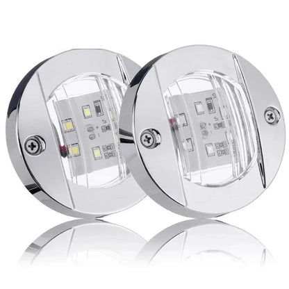 Blue & White Marine LED Deck Courtesy Lights – Waterproof Stern Transom Boat Lamps (1-4pcs)