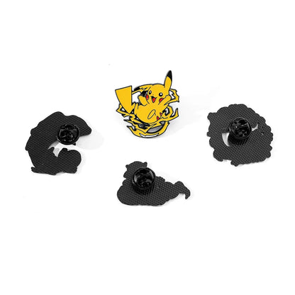 MINISO 4-Pcs Cartoon Pokémon Enamel Brooches — Cute Animated Character Pins for Women’s Bags & Accessories