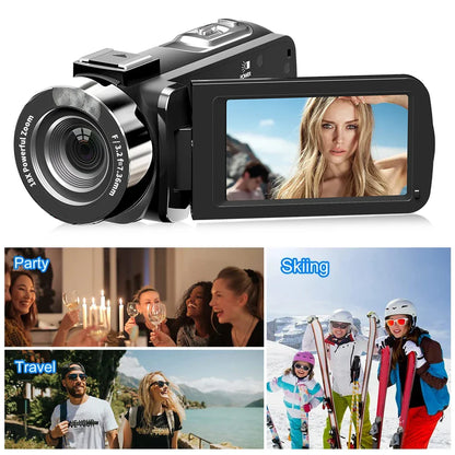 4K Digital Camera – 42MP HD Camera with 18X Zoom, 3.0-inch Screen, Flash & Portable Video Recorder