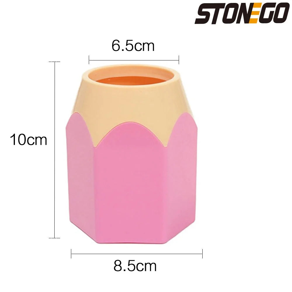 STONEGO Makeup Brush Pen Holder Vase - Stationery Storage Box for Brushes, Pencils and Accessories (Accessories Not Included)
