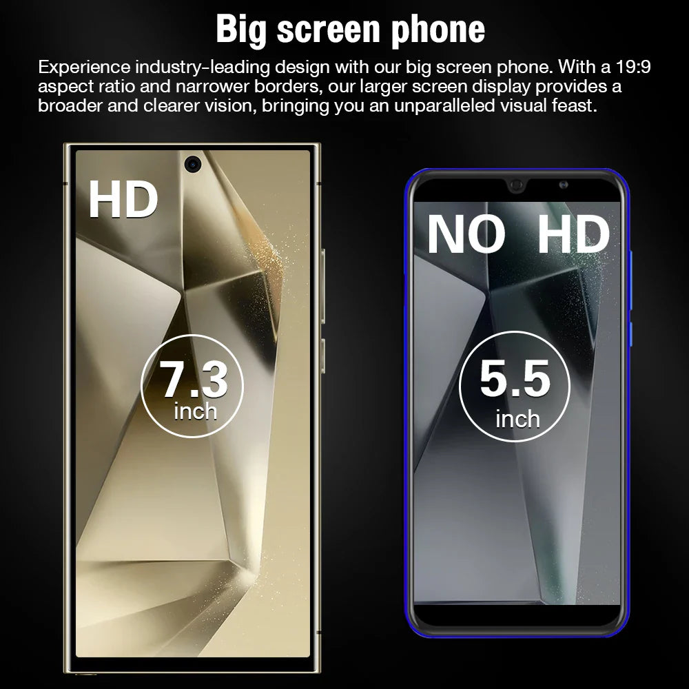 2026 HOT S26 Ultra Smartphone — 7.3" HD Global Edition, Dual SIM, 7800mAh Battery & Facial Recognition Function