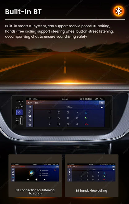 NaviFly 6.86" 1-DIN MP5 Car Stereo — Wireless CarPlay & Android Auto Multimedia Player with BT & FM