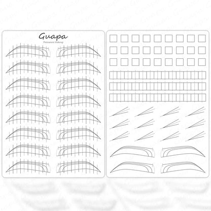 Microblading Practice Skin Sheets — Eyebrow Segment Tip Joint Texture for Semi-Permanent Makeup Training