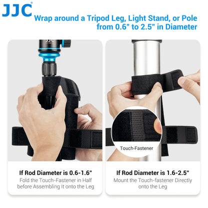 JJC Equipment Mounting Strap | Cable Cradle Tripod Legs Mounting Bag | for Power Bank, Light Stand, Remote, Photography Accessory