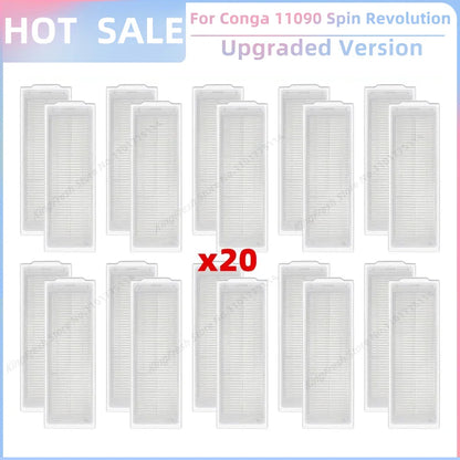 Replacement Parts Kit for Cecotec Conga 11090 / 13090 Spin Revolution Vacuum – Roller, Brushes, HEPA Filter & Mop