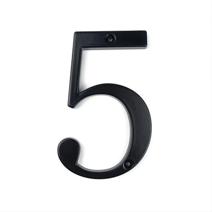 Black 101mm House Numbers - Modern Zinc Alloy Door & Mailbox Address Signs with Screws