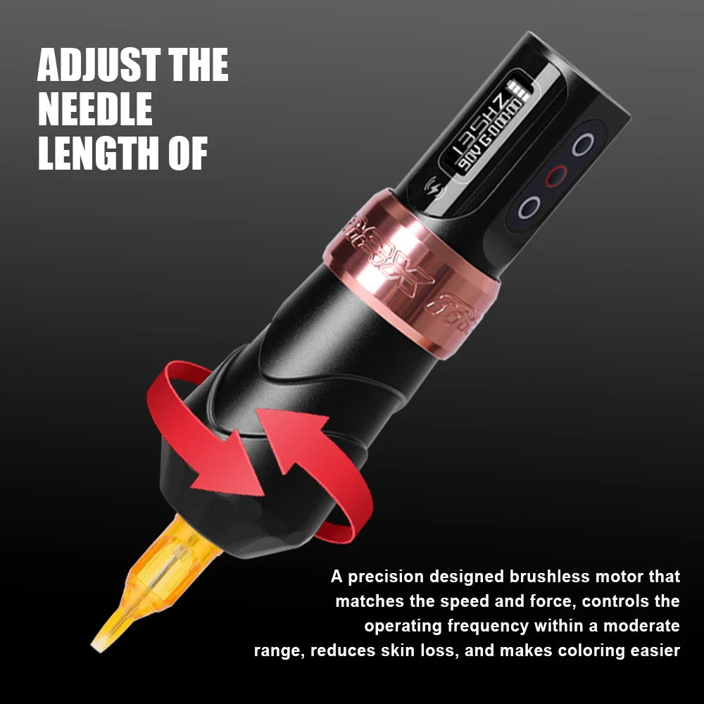 YILONG MAX Tattoo Machine Cartridge Pen, 2400mAh Battery, Coreless Motor, High Capacity, Professional Tattoo Pen for Artists