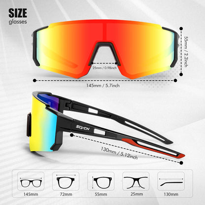 SCVCN UV400 Cycling Sunglasses for Men & Women – Outdoor MTB, Bike, Running, and Hiking Eyewear