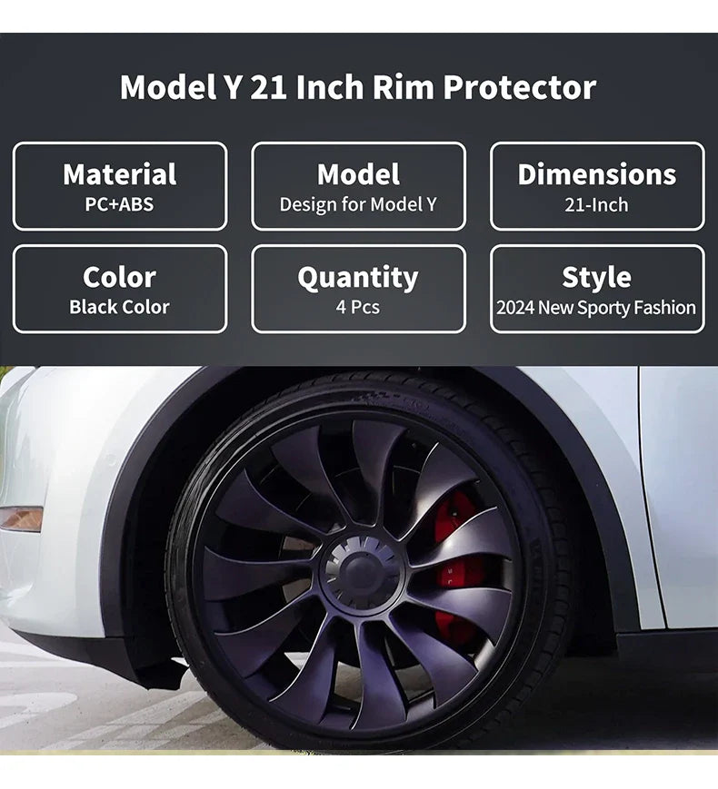 Model Y 2020-2024 Tesla 21" Wheel Protector – 4PCS ABS Rim Protection Accessories