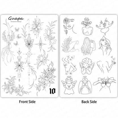 Silicone Practice Skin for Permanent Makeup — Double-Sided Latex Sheet with Brows Design for Hair Stroke Training