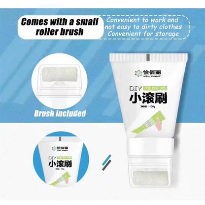 100g White & Pink Mini Wall Roller Brush – Eco-Friendly Paint for Interior Wall Repair & Graffiti Touch-Up