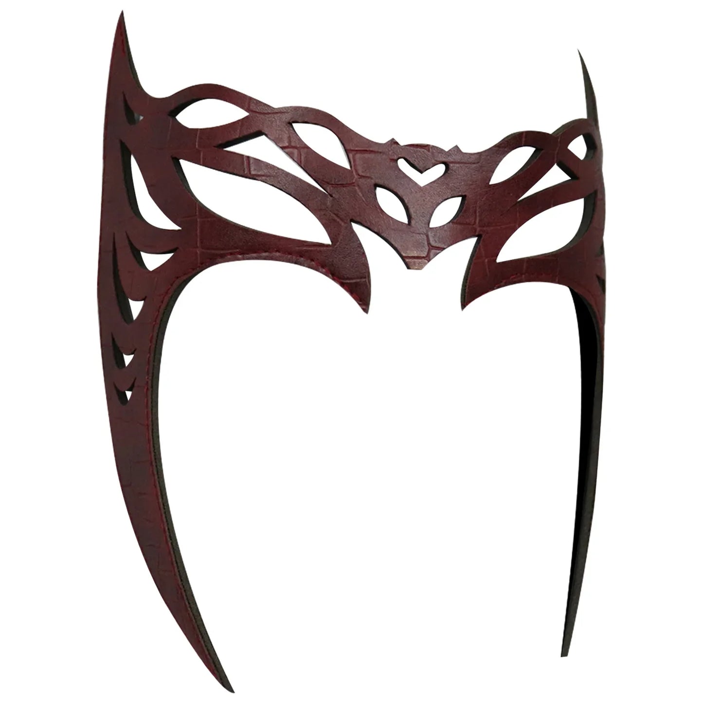 Scarlet Witch Cosplay Headband & Mask — Leather Face Cover for Adult Halloween, Superhero Costume & Party Props