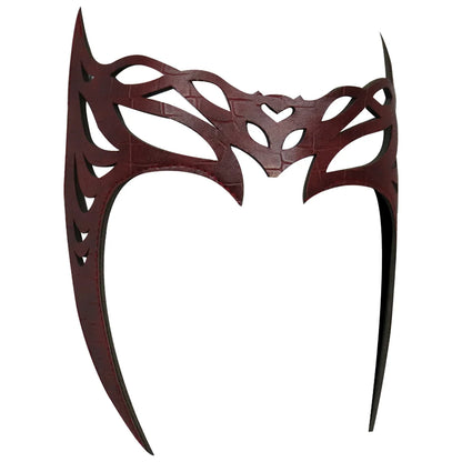 Scarlet Witch Cosplay Headband & Mask — Leather Face Cover for Adult Halloween, Superhero Costume & Party Props