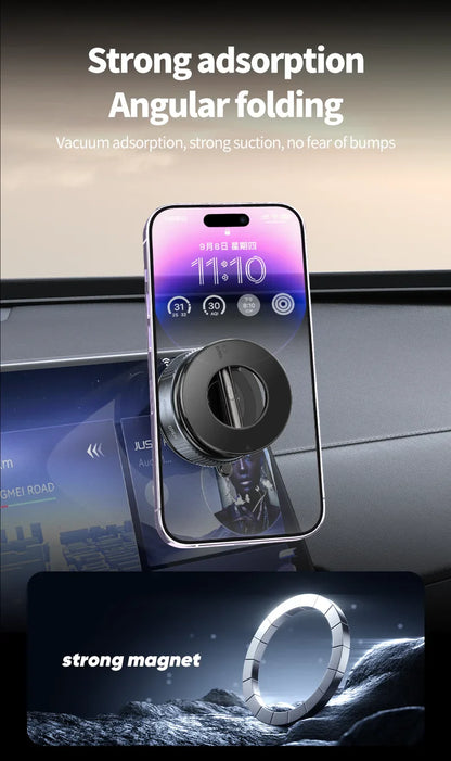 K007 Magnetic Car Phone Holder - Foldable, 360° Adjustable Vacuum Mount for Car, Desk, Bathroom, Universal Use