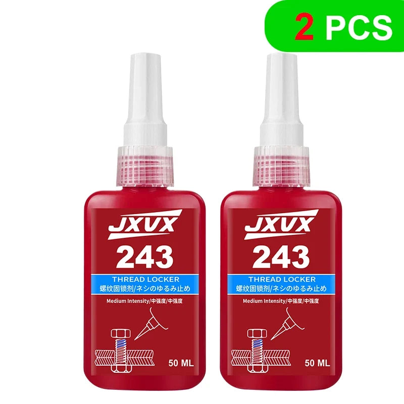 Threadlocker 243/271 Adhesive Sealant - Blue Medium-to-High Strength, Oil & Heat Resistant