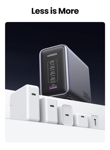 UGREEN 300W GaN Desktop Charging Station - 140W Max Single Port USB Charger with PD3.1 Fast Charging for MacBook Pro, iPad, iPhone
