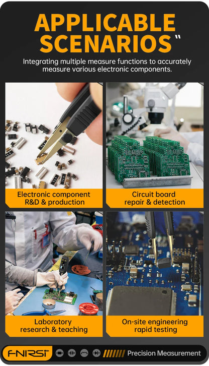 FNIRSI LCR-ST1 Mini Smart Tweezer | LCR SMD ESR Tester for Resistance, Capacitance, Inductance, Continuity & Diode Testing