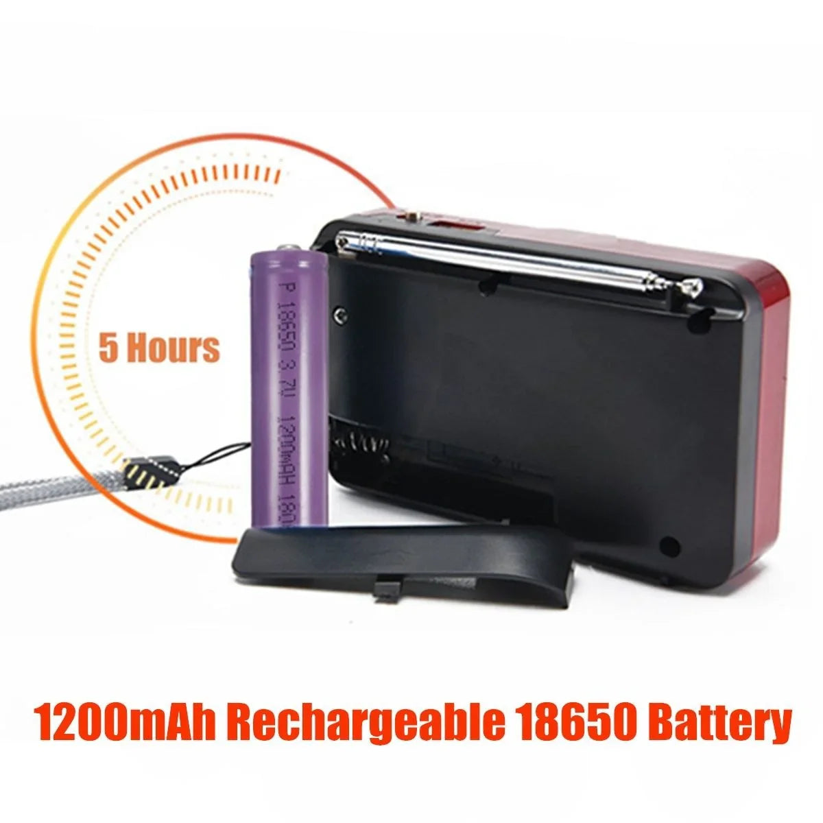 STONEGO Mini Portable Radio — Handheld Rechargeable Digital FM Radio with USB/TF MP3 Player, Speaker Device for On-the-Go Use
