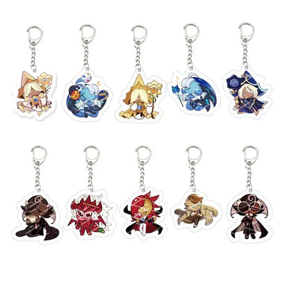 Game Chibis Shadow & Milk Cookie Keychains – Acrylic Bag Pendant for Coffee Brea & Pure Vanilla Fans Gifts