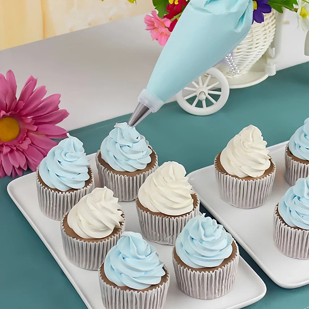Cake Decorating Tools Kit – Pastry Turntable, Piping Nozzles, Bags & Icing Scraper Set for Baking