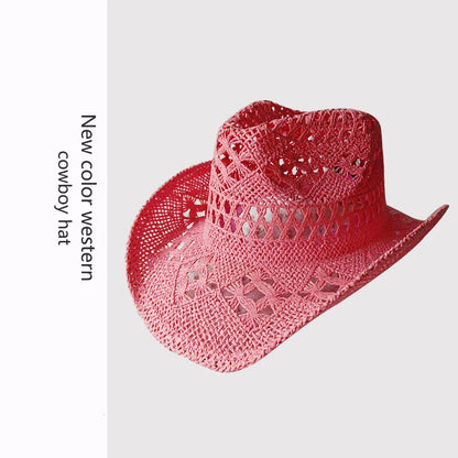 Melesh Western Women's Mint Green Cowboy Hat – Straw, Wide Brim, Plasticity Strong for Sunshine & Beach Wear