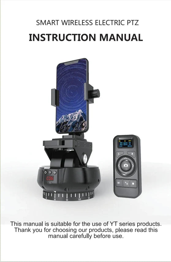Desiontal YT-1200 Rotation Panoramic Remote Control - Pan Tilt Motorized Tripod Electric Head for Phones & Cameras