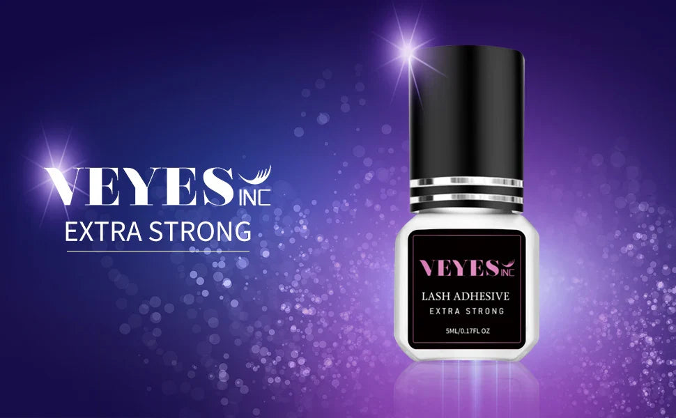 Veyes Inc 5ml Eyelash Extension Glue — Veyelash Fast-Drying Strong Lash Adhesive, 0.5 Sec Dry Time, 7-Week Retention for Volume Lashes