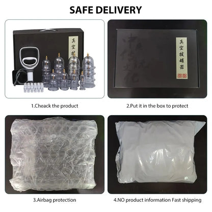 Cupping Therapy Set — Vacuum Suction Cups for Massage, Anti-Cellulite & Physiotherapy Body Treatment