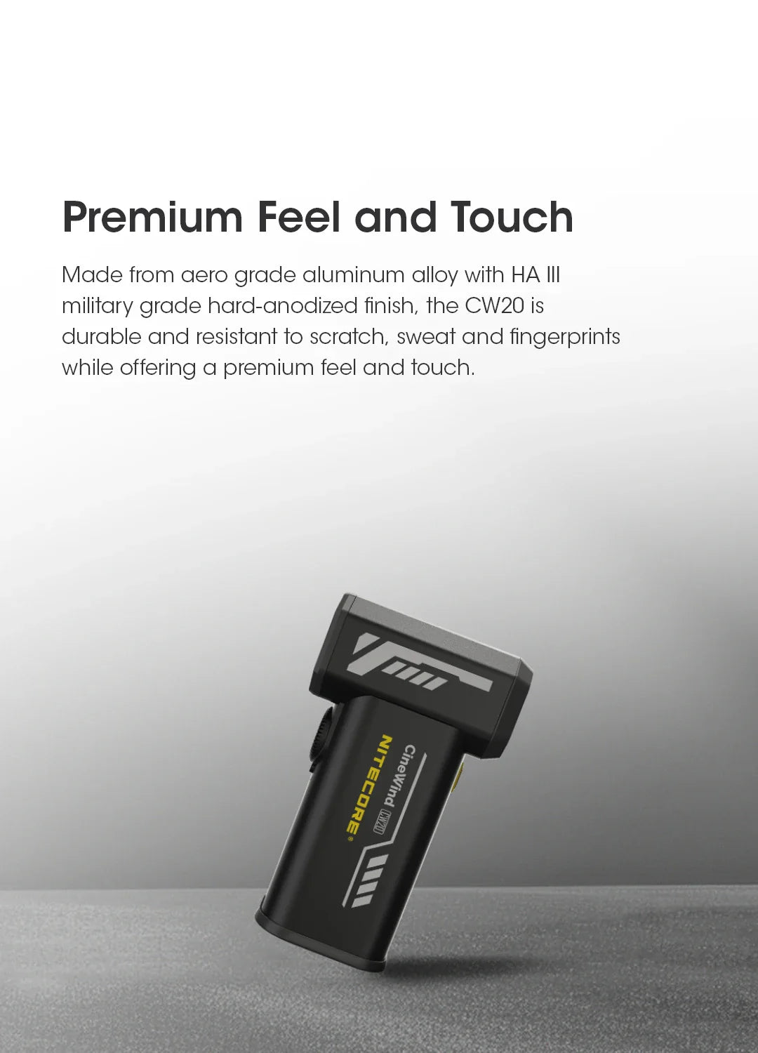NITECORE CW20 Multipurpose Pocket Fan - Portable Stepless Wind Blower for Photography, Canon, Sony, Short Video & Camping