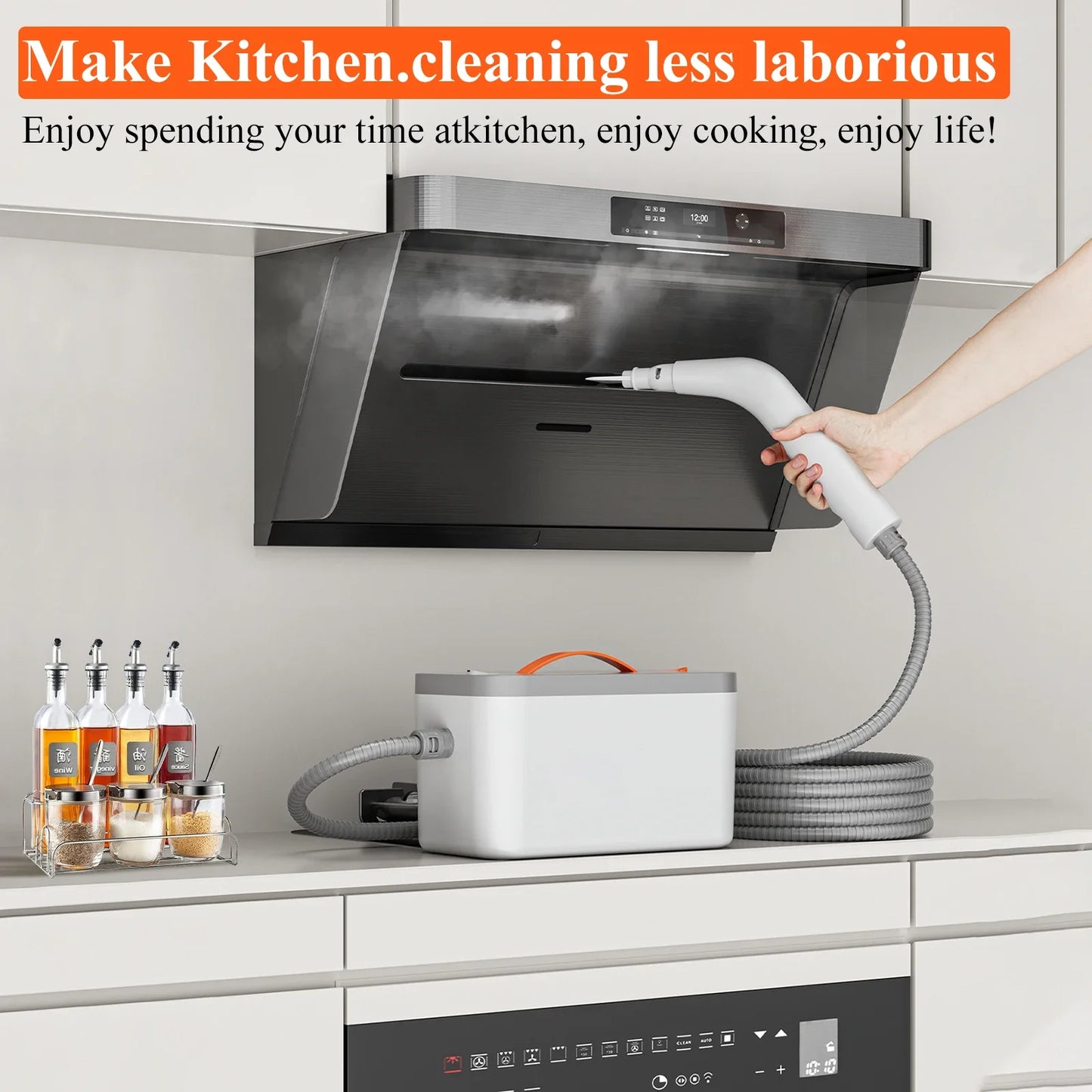 1500W Handheld Steam Cleaner – Powerful Multiuse Steamer for Upholstery, Tough Stains & Grime Removal