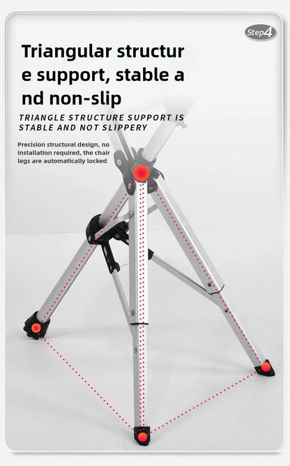 2-in-1 Portable Folding Cane & Chair — Quick-Fold Walking Stick with Built-In Seat and Three Legs