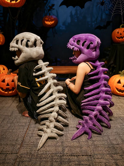 Dinosaur Skeleton Headgear Pillow – 4 Colors for Party Cosplay & Cozy Sofa Lounging