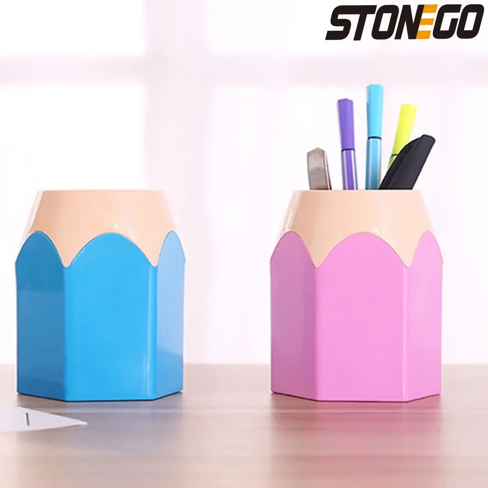STONEGO Makeup Brush Pen Holder Vase - Stationery Storage Box for Brushes, Pencils and Accessories (Accessories Not Included)