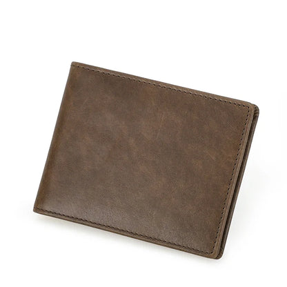 CONTACT'S Genuine Leather Men’s Bifold Slim Wallet – Vintage Thin Card Holder & Money Clip Casual Small Leather Wallet for Men