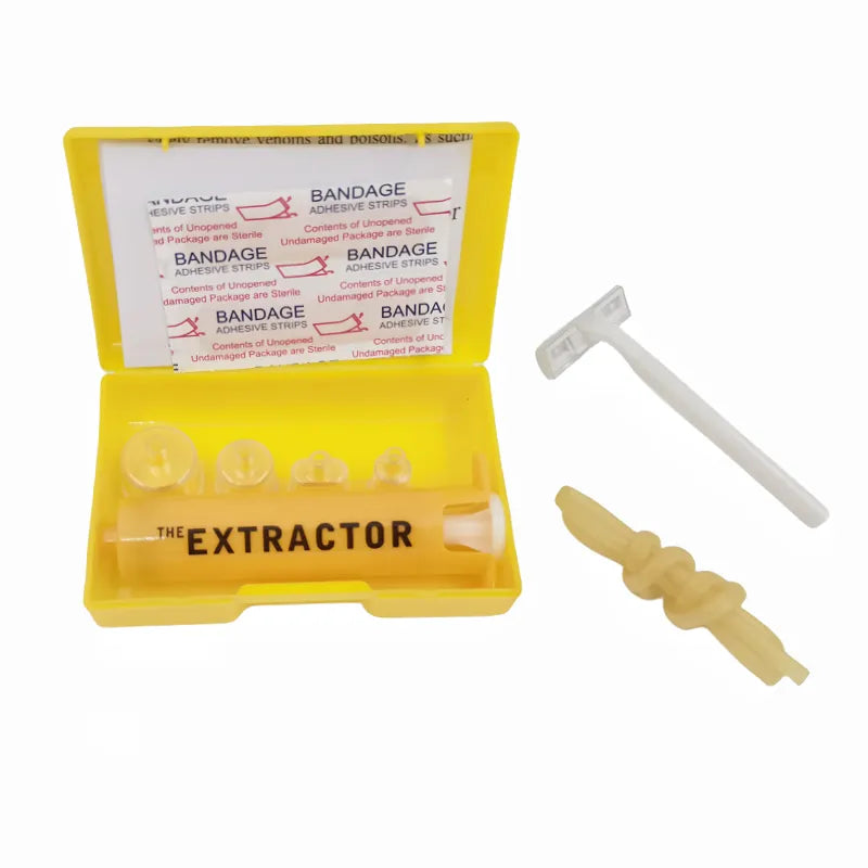Venom Extractor First Aid Kit : Outdoor Emergency Survival Rescue for Snake & Insect Bites - Wild Bee Bite Vacuum Detox Pump