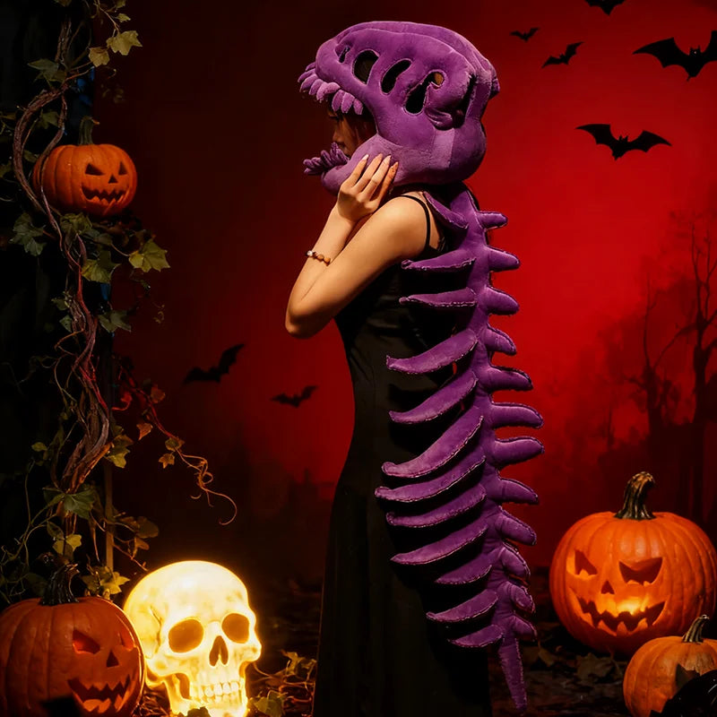 Dinosaur Skeleton Headgear Pillow – 4 Colors for Party Cosplay & Cozy Sofa Lounging