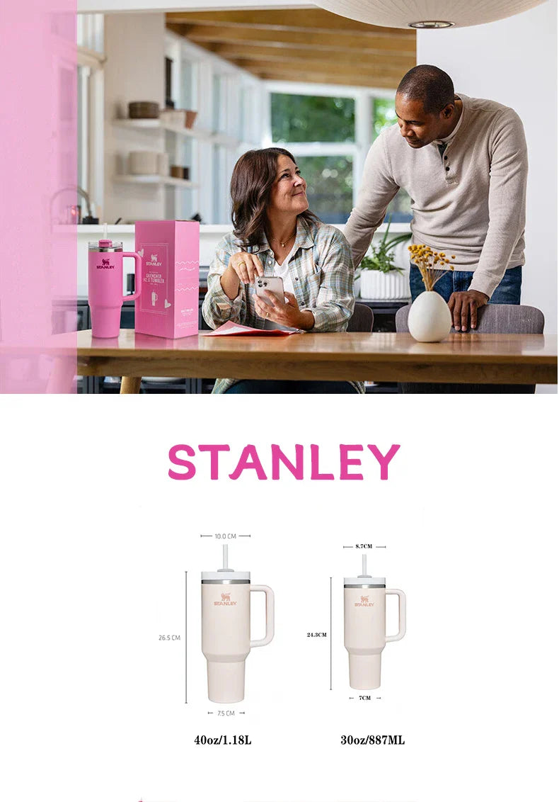 Stanley Quencher H2.0 Tumbler 40oz with Handle & Straw – Flowstate 3-Position Lid, Travel Cup Holder Compatible