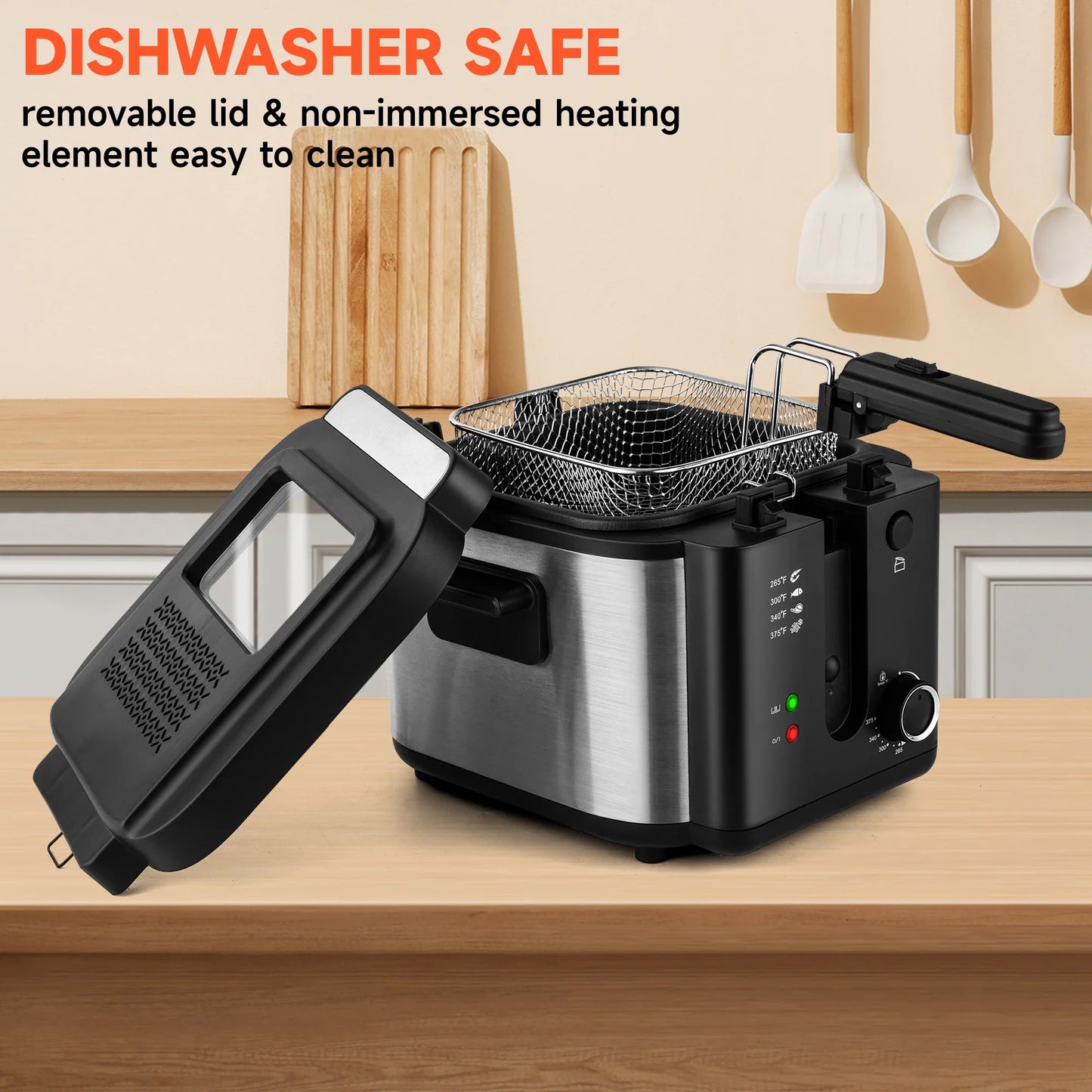 2.5L Electric Deep Fryer – Large Capacity Oil Frying Machine for Fried Chicken, Fries, Commercial & Countertop Use