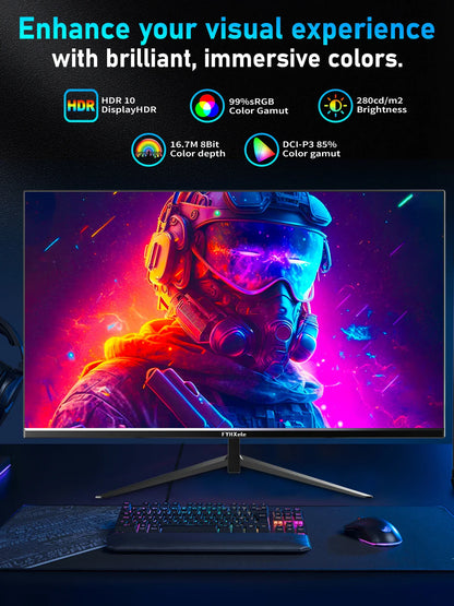 FYHXele 24" FHD Gaming Monitor – 180Hz, 1ms Response, Eye Care LCD, HDR, G-Sync Support, VESA Mount
