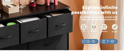 Bedroom Dresser with 7 Fabric Drawers – Organizer Storage Closet & Clothes Display Cabinet for Living Room