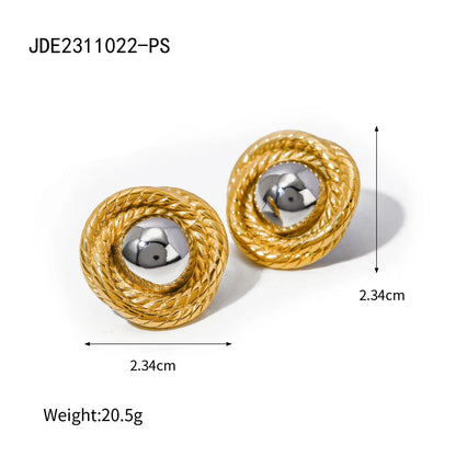 Uworld Geometric Stainless Steel Earrings — 18K Gold Plated, Waterproof Fashion Jewelry