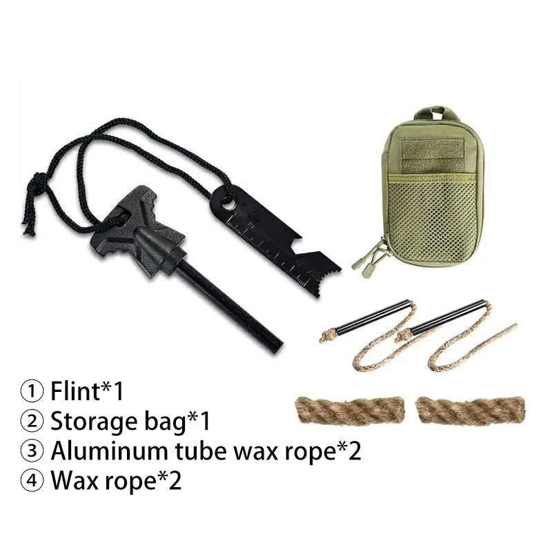 Portable Magnesium Fire Starter Stick – Flint Lighter with Wooden Handle for Outdoor Survival & Camping